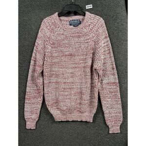 VTG Barnaby Knit Sweater Mens Size S Red White Pullover Crew Neck